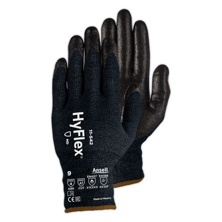 Ansell Hyflex 11-542 Black Intercept Glove W/Foam Nitrile Palm Coating, 9 11542090